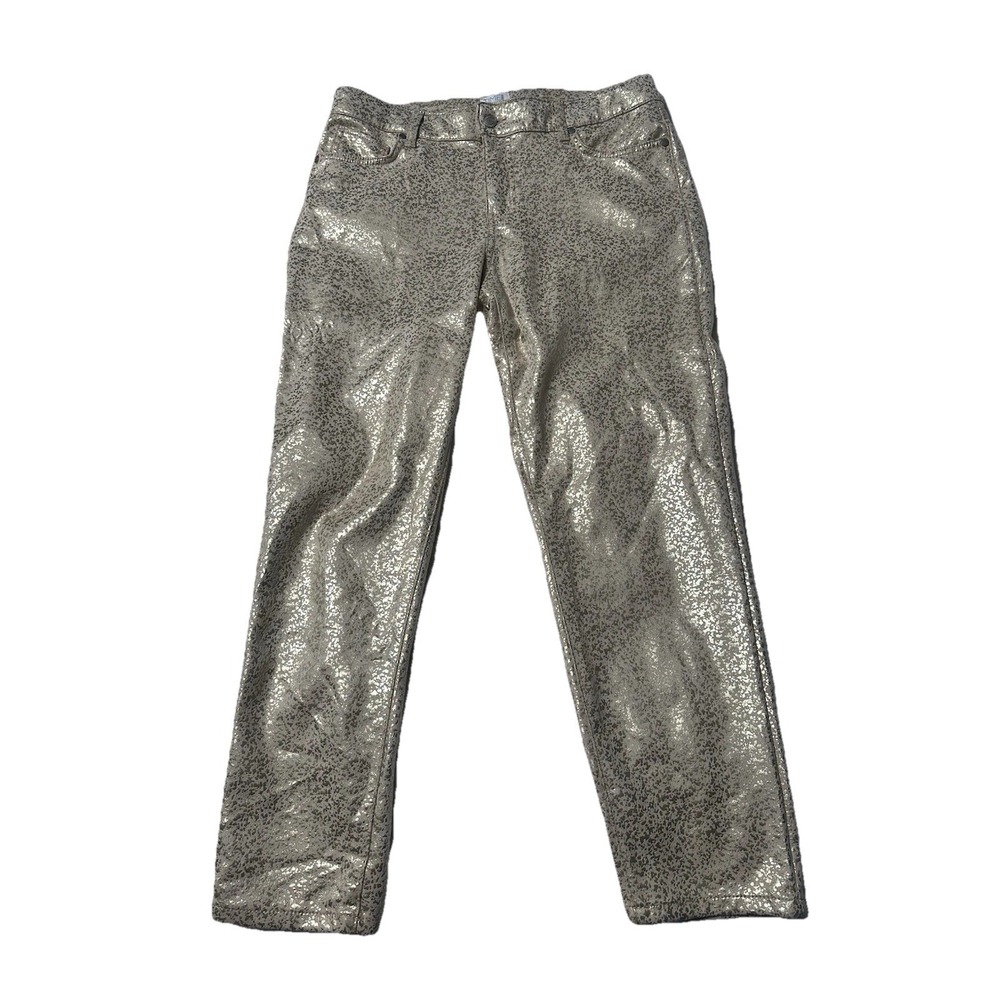 TIME AND TRU MID RISE SLIM FIT PANTS - GOLD - SIZE 12. Polyester